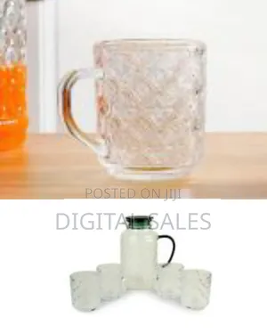 5 Piece 60oz Refrigerator Glass Pitcher Jug With Handle and Lid
