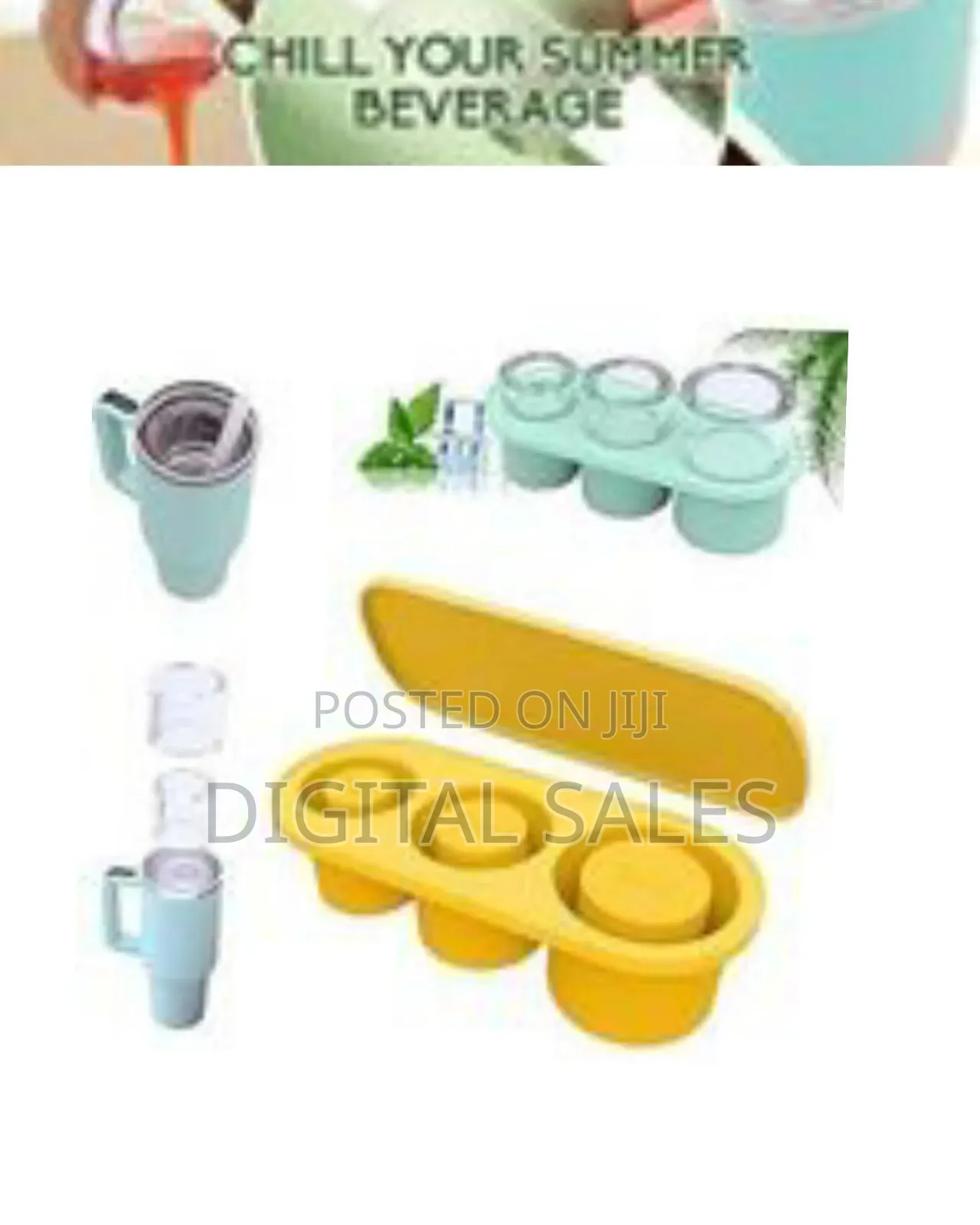 Silicone Ice Cube Tray for Stanley Cup, 3 PCS Cylinder Ice Cube