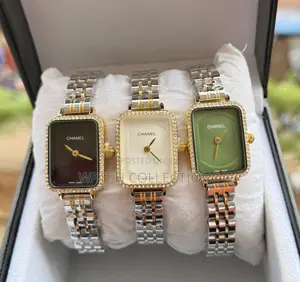 Chanel Square Watches With Metallic Straps