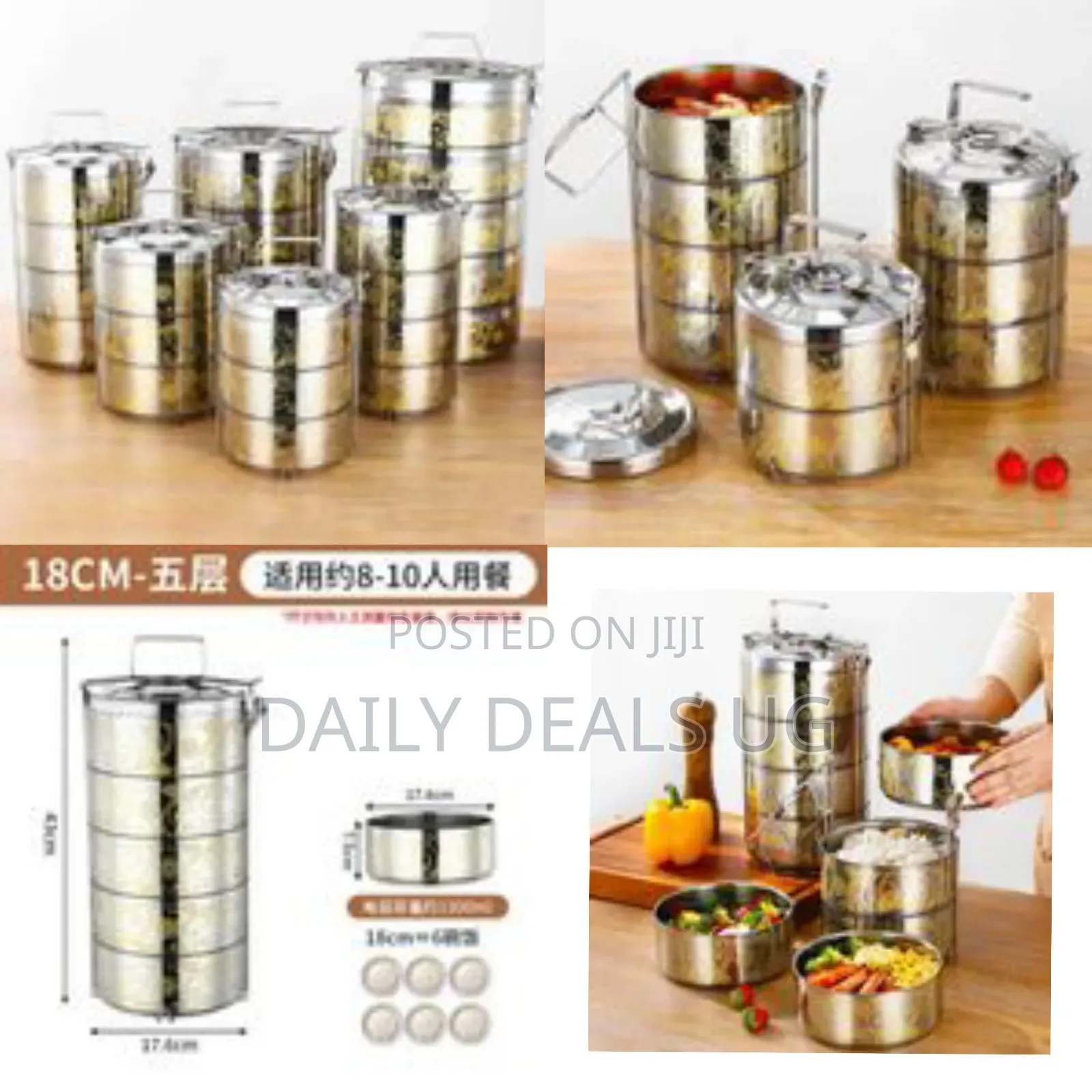 4 Layers Stainless Steel Outdoor Camping Multi-Layer Heat Preservation