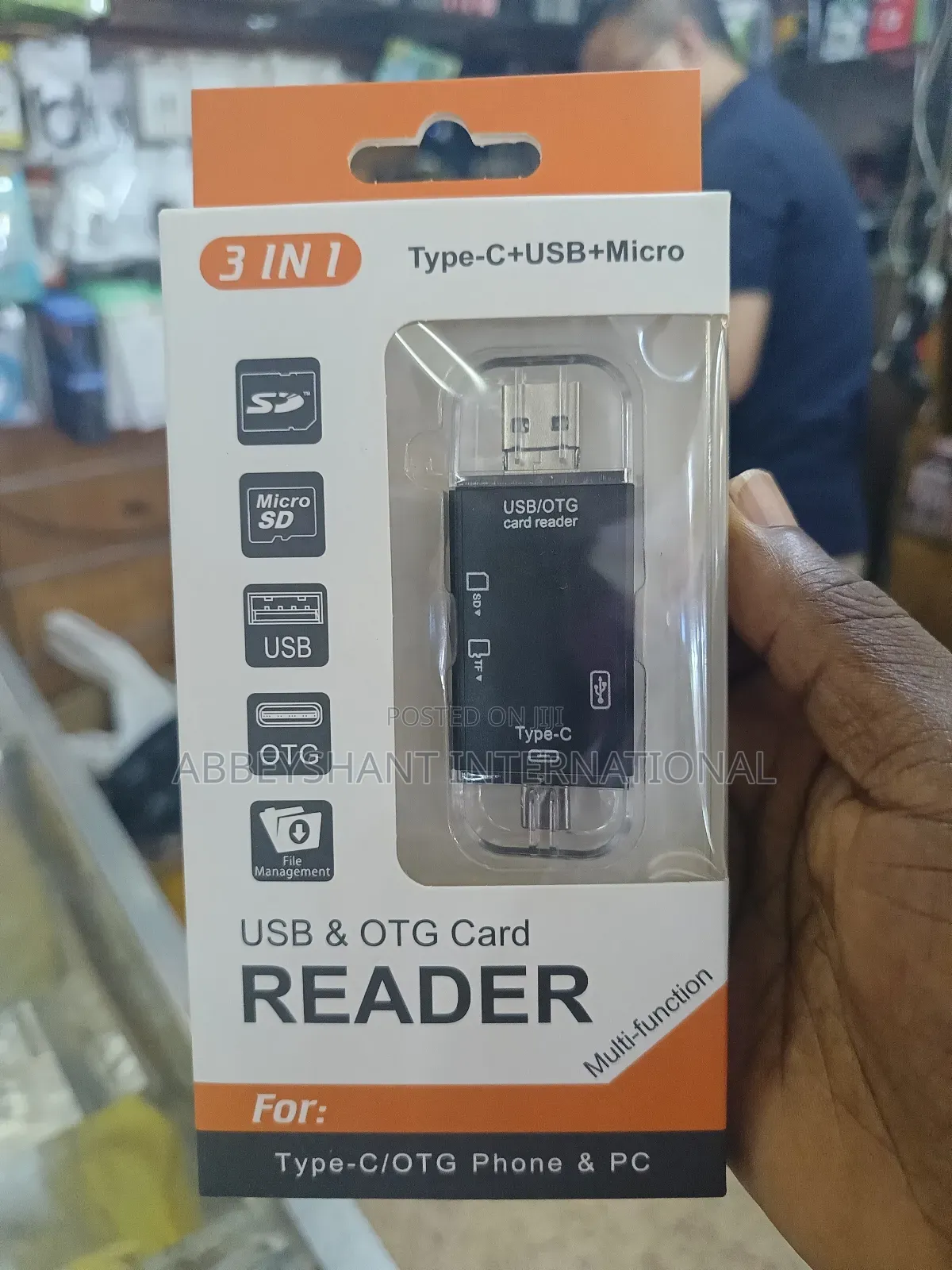 Card Reader 3-in-1 Usb/Otg Card Reader With Usb-C and Micro