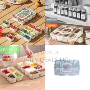 10 Compartment Divided Serving Tray With Lid and Handle Charcuterie