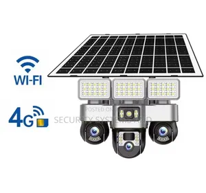 12mp Solar Camera With 3 Rotating Lenses and Flood Lights -5g Network