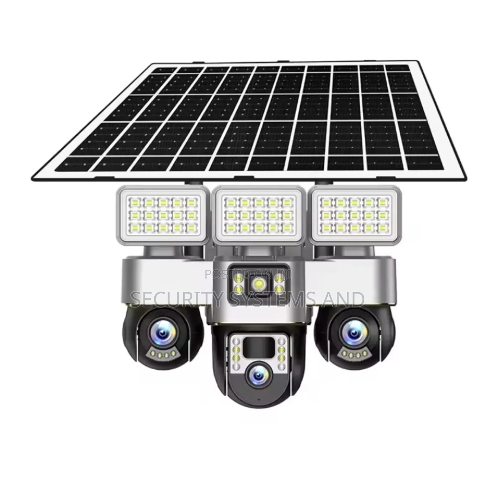 12mp Solar Camera With 3 Rotating Lenses and Flood Lights -5g Network