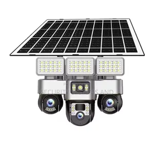 12mp Solar Camera With 3 Rotating Lenses and Flood Lights -5g Network