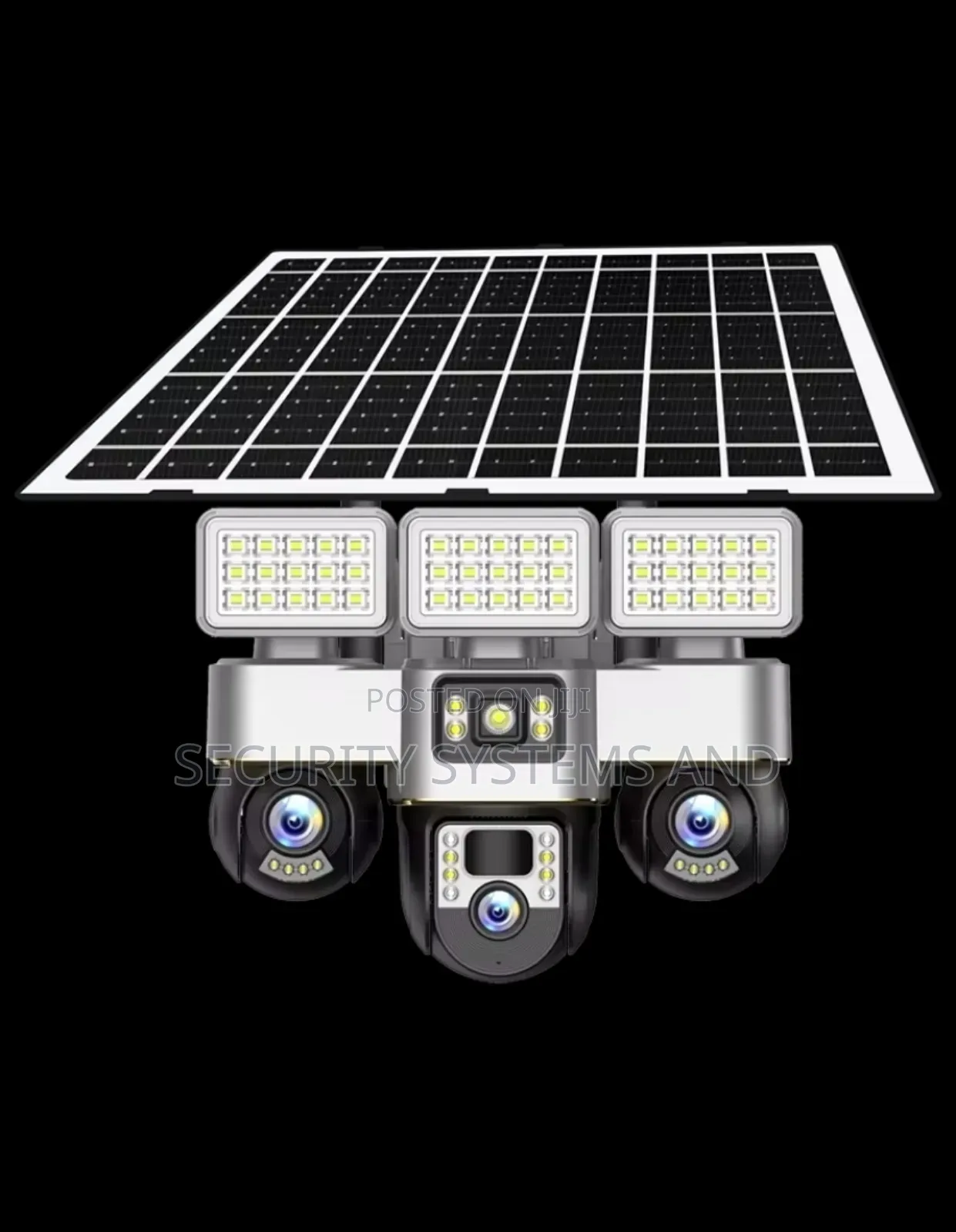 12mp Solar Camera With 3 Rotating Lenses and Flood Lights -5g Network