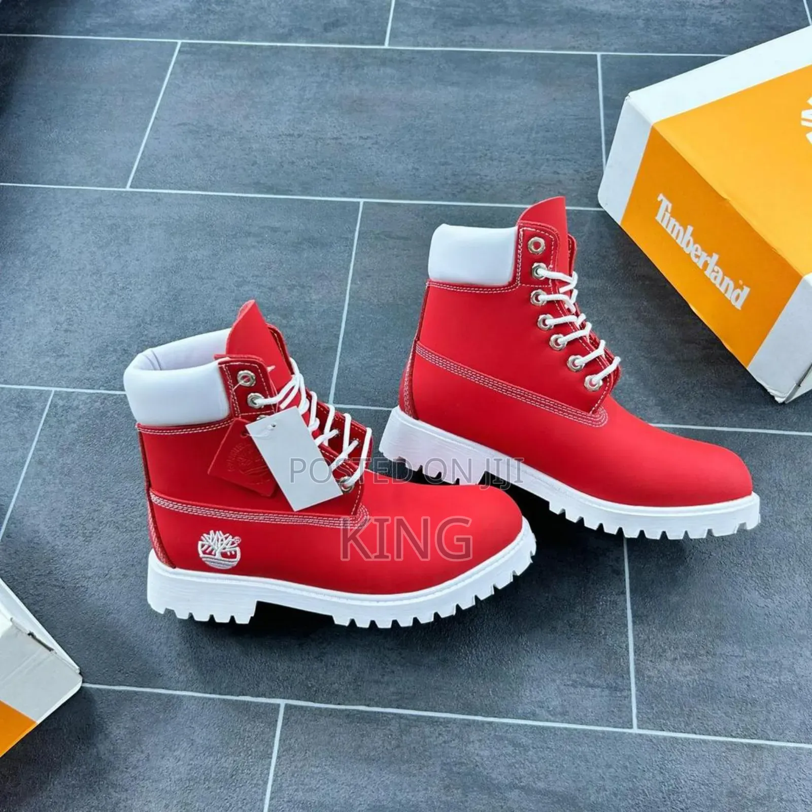 Timberland Red, White Boots
