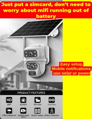 Security Video Surveillance Solar Camera, Very Strong Inbuilt Battery