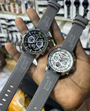Montblanc Gray Leather Watches