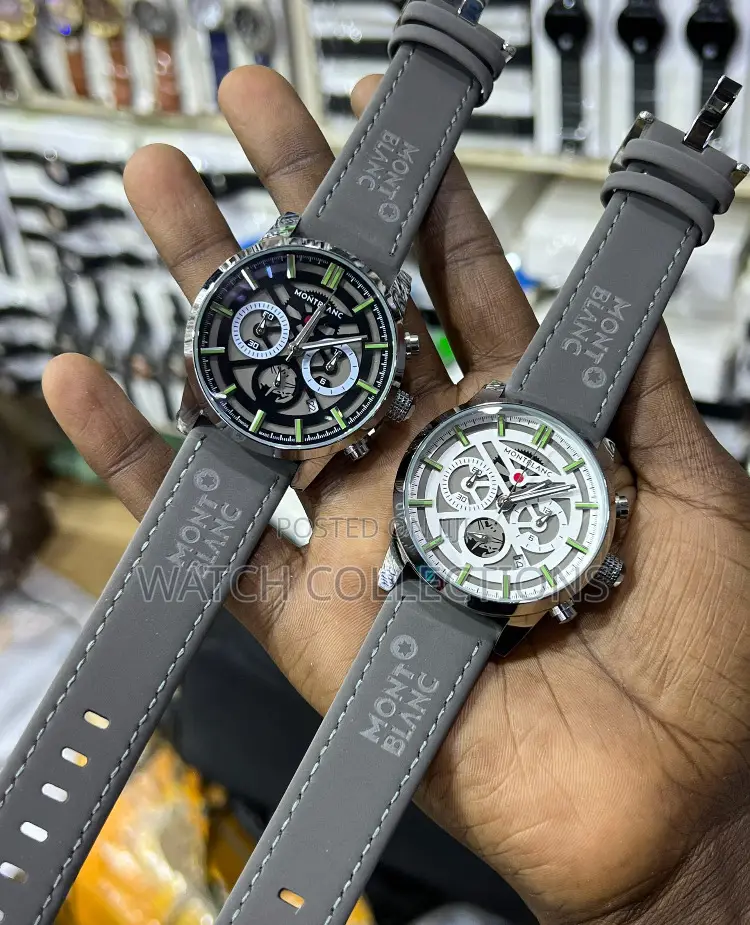 Montblanc Gray Leather Watches