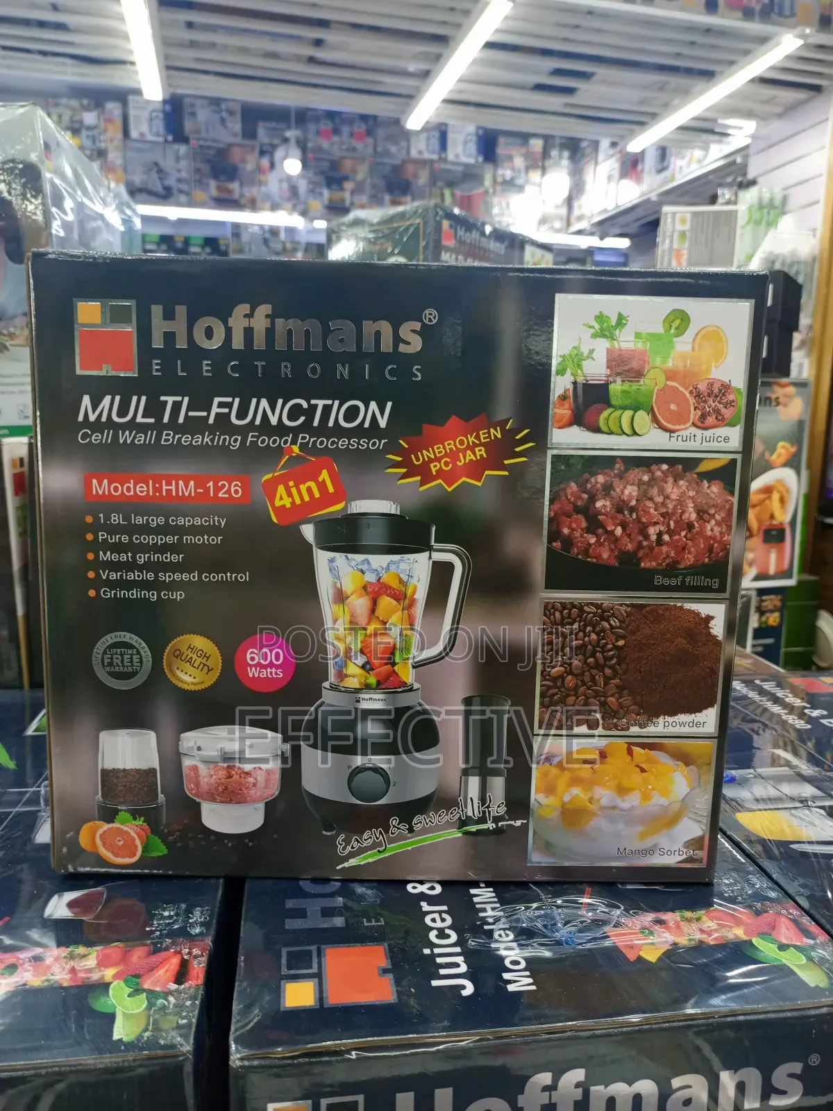 Hoffmans Hm-126 Multi-Function 4-in-1 Food Processor/Blender.