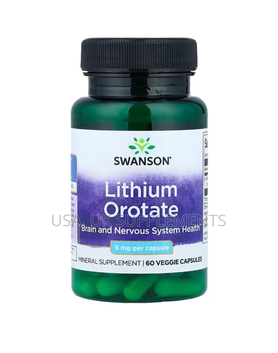 Lithium Orotate 5mg 60capsules Swanson