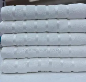 Stripped Cotton Towels White