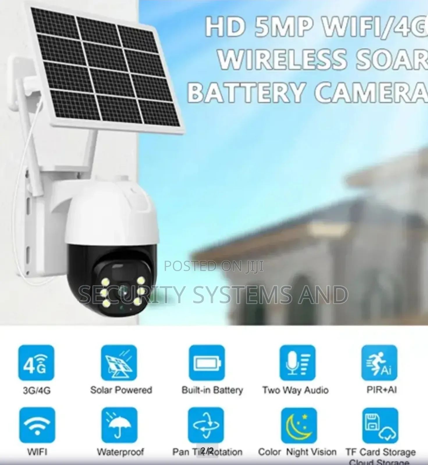 Smartnet Solar Camera, Waterproof and Night Vision 5mp