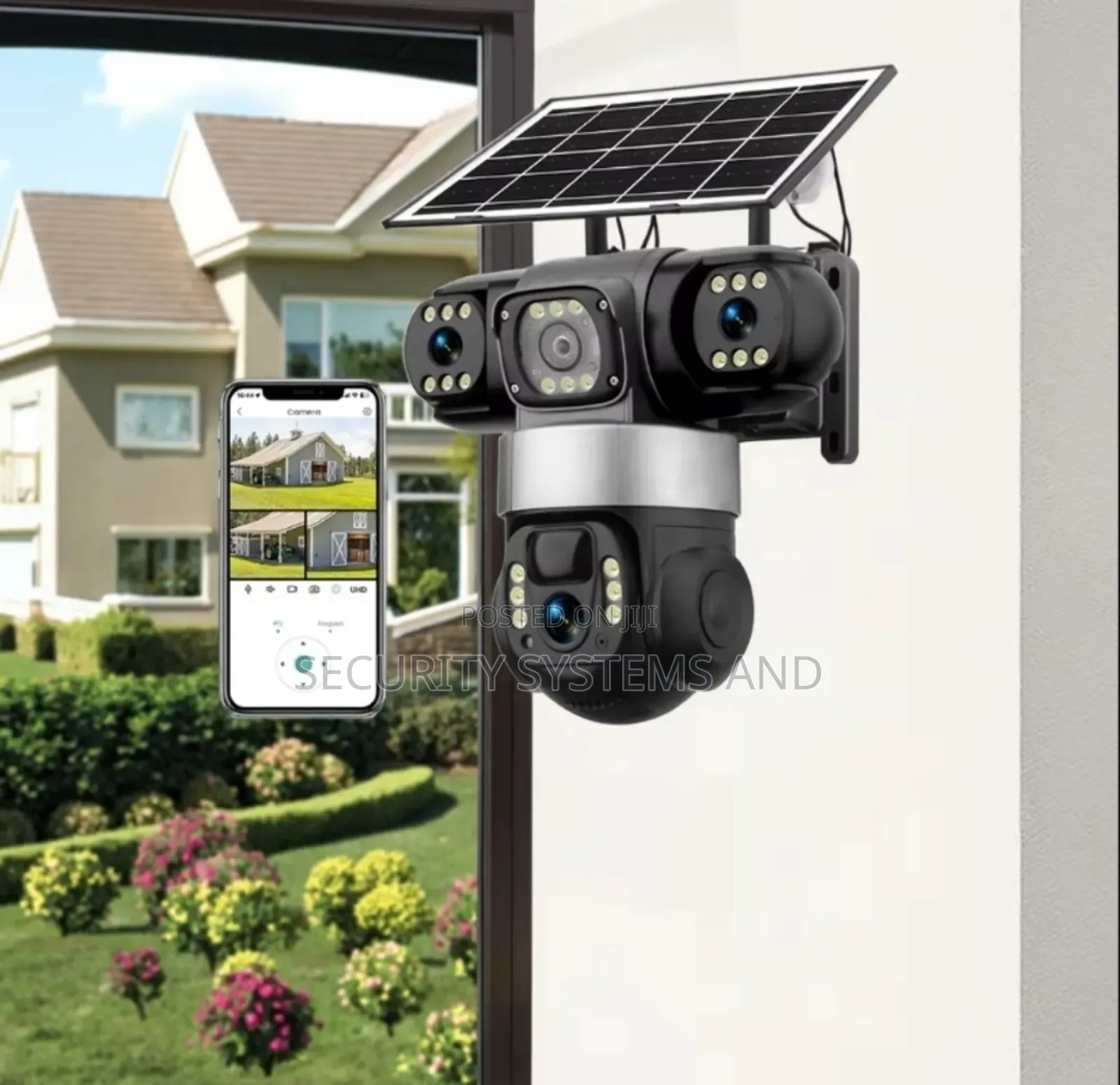 V380 Solar Powered Camera 4g Network, 12mp -360° Rotation Auto Trackin