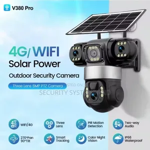 V380 Solar Powered Camera 4g Network, 12mp -360° Rotation Auto Trackin