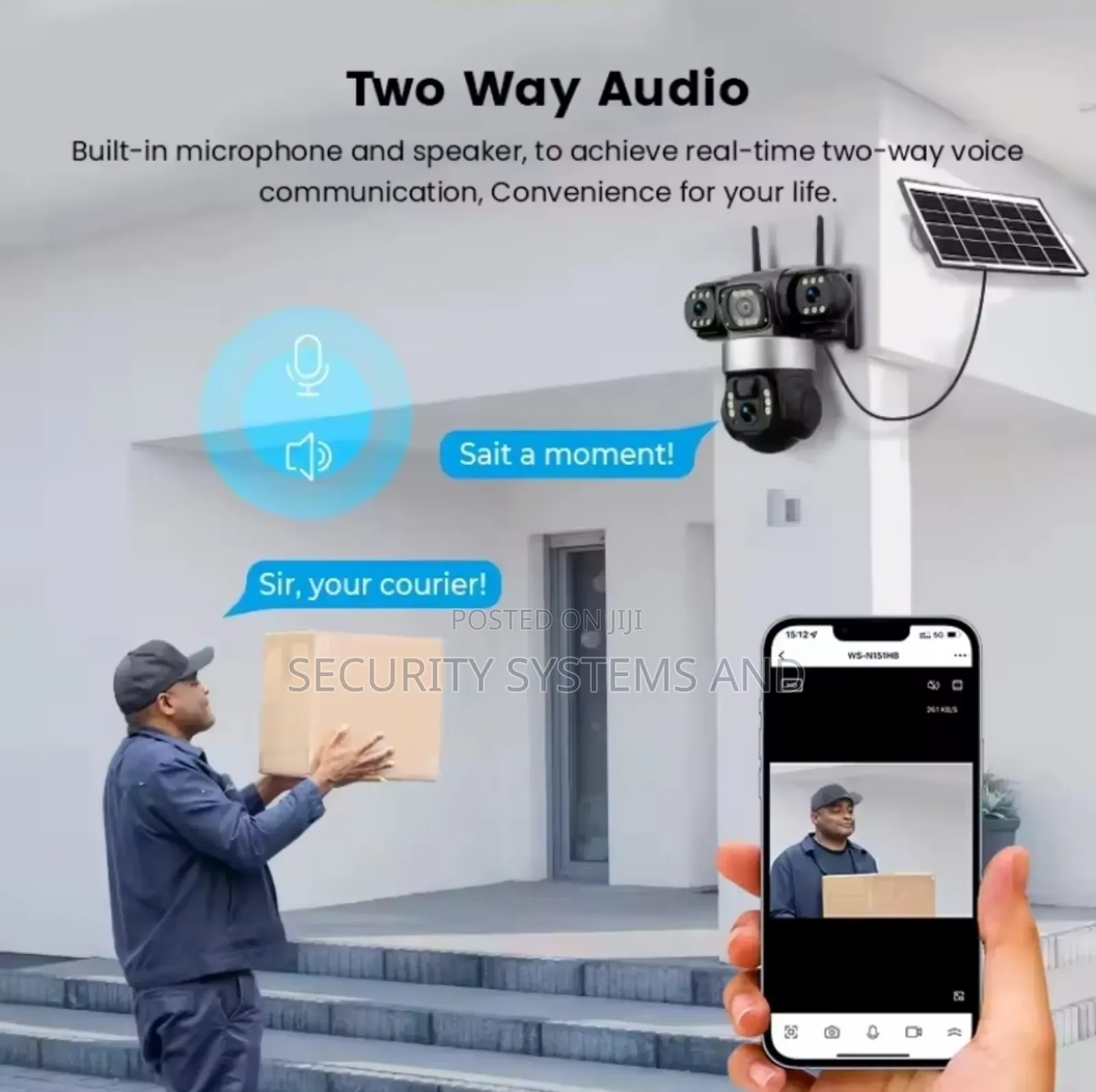 V380 Solar Powered Camera 4g Network, 12mp -360° Rotation Auto Trackin