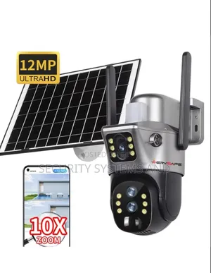 Wifi Solar Camera Dual Lens PTZ With Motion Sensor,Night Vision 10x