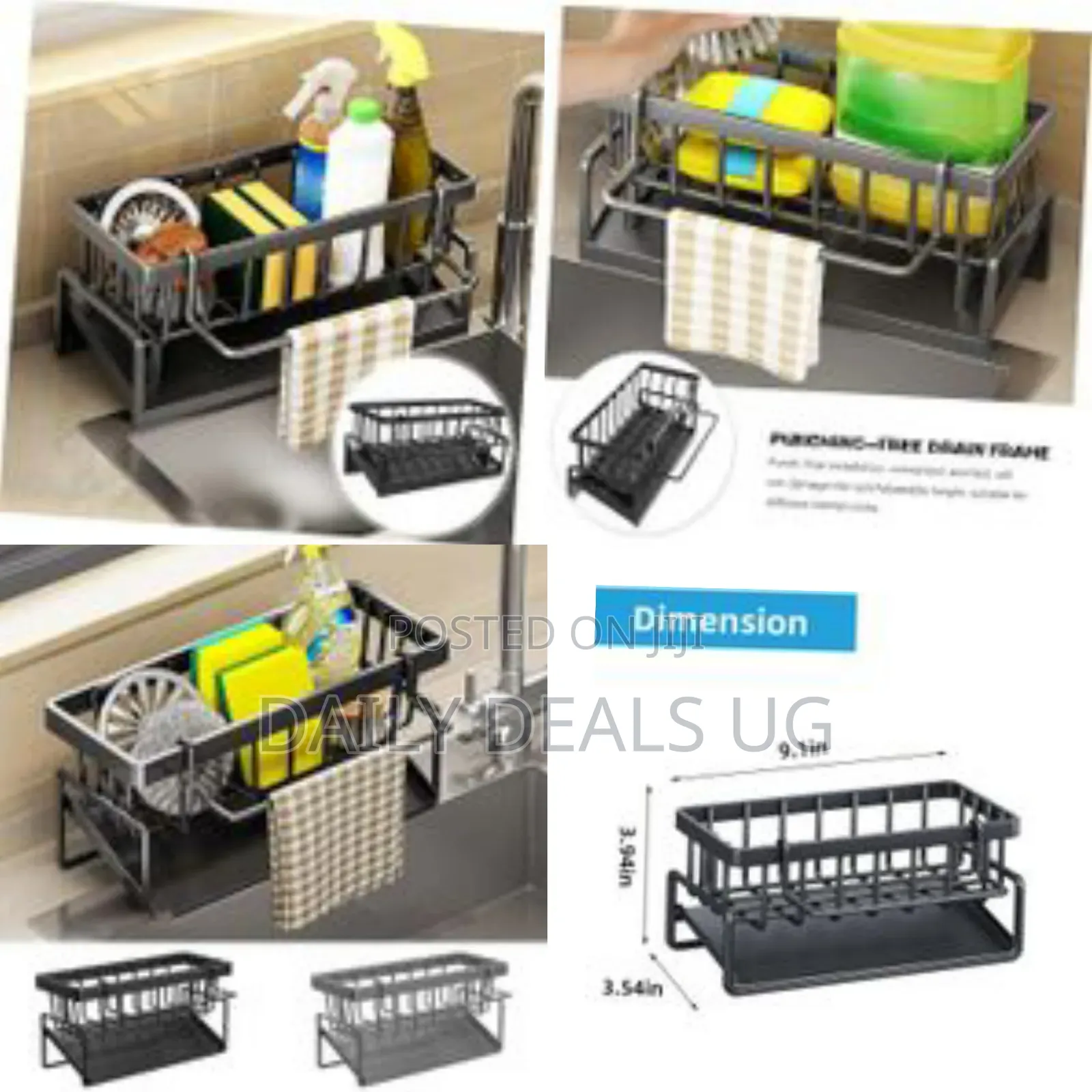1 Piece of Plastic Kitchen Countertop Sink Organizer Draining Rack