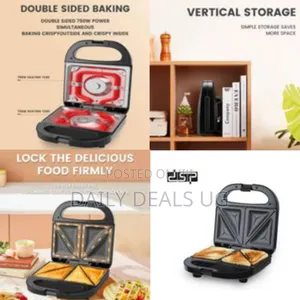 DSP Sandwich Makers Non-Stick Coating Fixed Plate Two Slice Bread