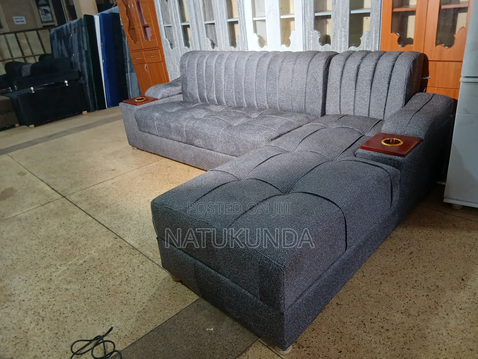 Elegant Sofa With Two Bottle Holders
