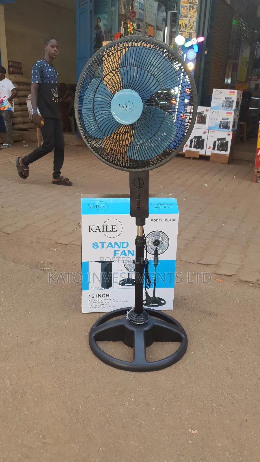 Kaile Standing Fan -black