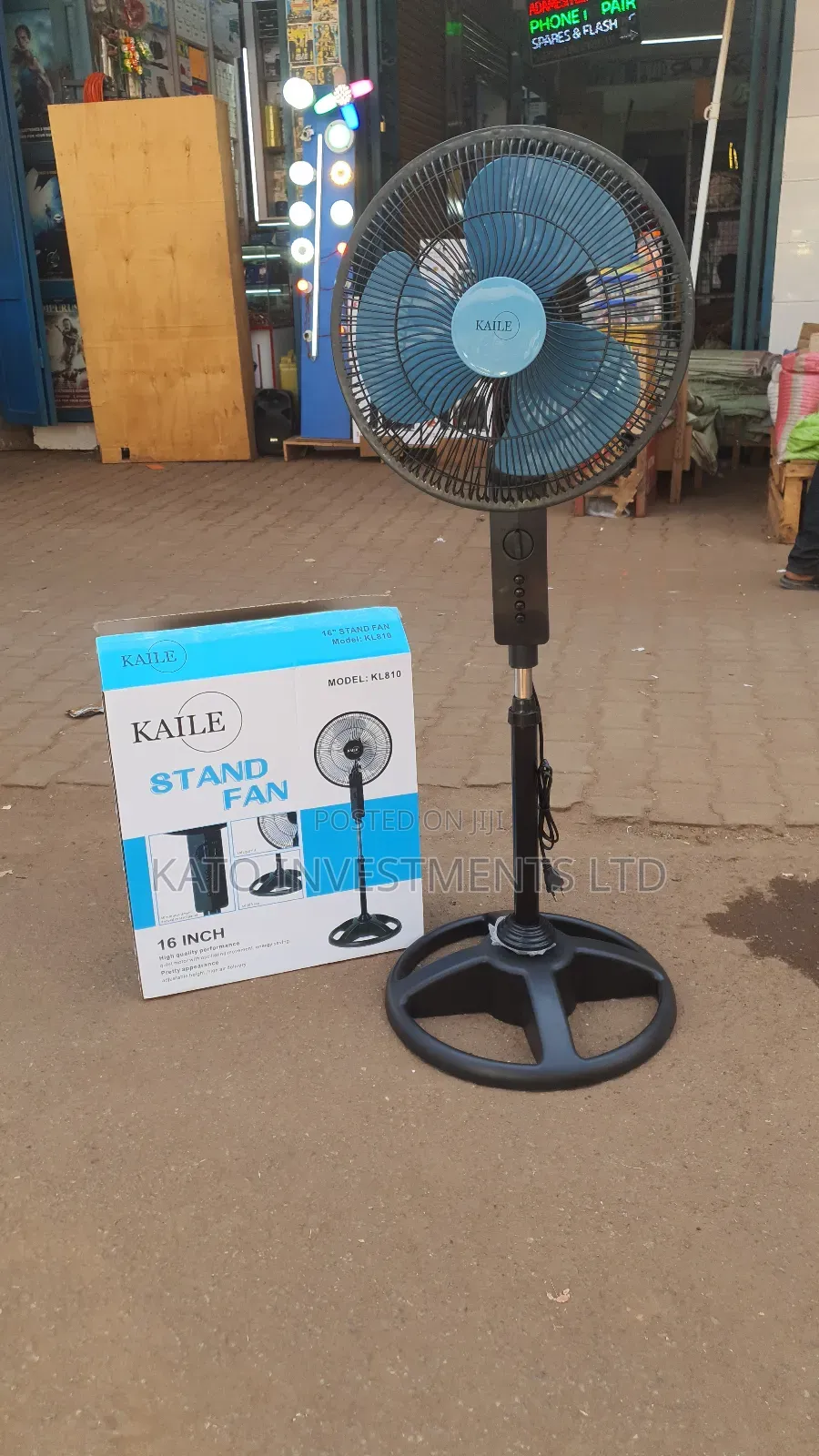 Kaile Standing Fan -black