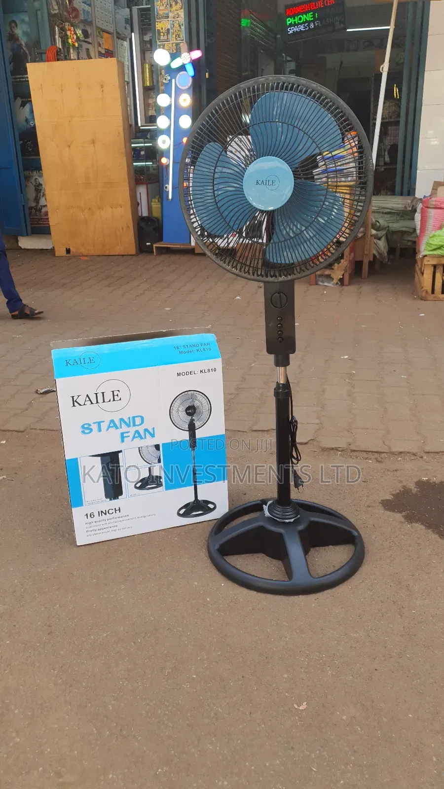 Kaile Standing Fan -black