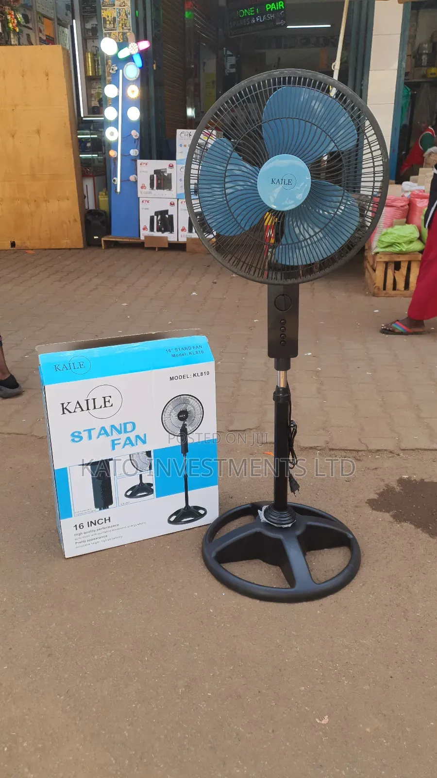 Kaile Standing Fan -black