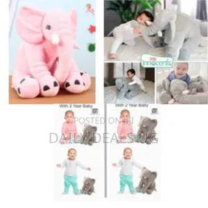 Fibre Filled Stuffed Animal Elephant Baby Pillow With Ball Soft Toy