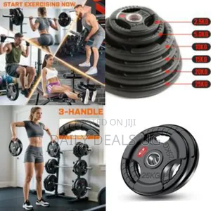 25kgs 2 Piece of Rubber Coated Hand Grip Bumper Weight Plate Discs