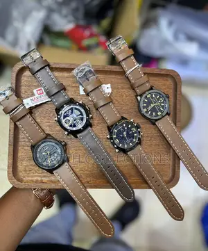 Digital and Analog Leather Mens Watches Naviforce