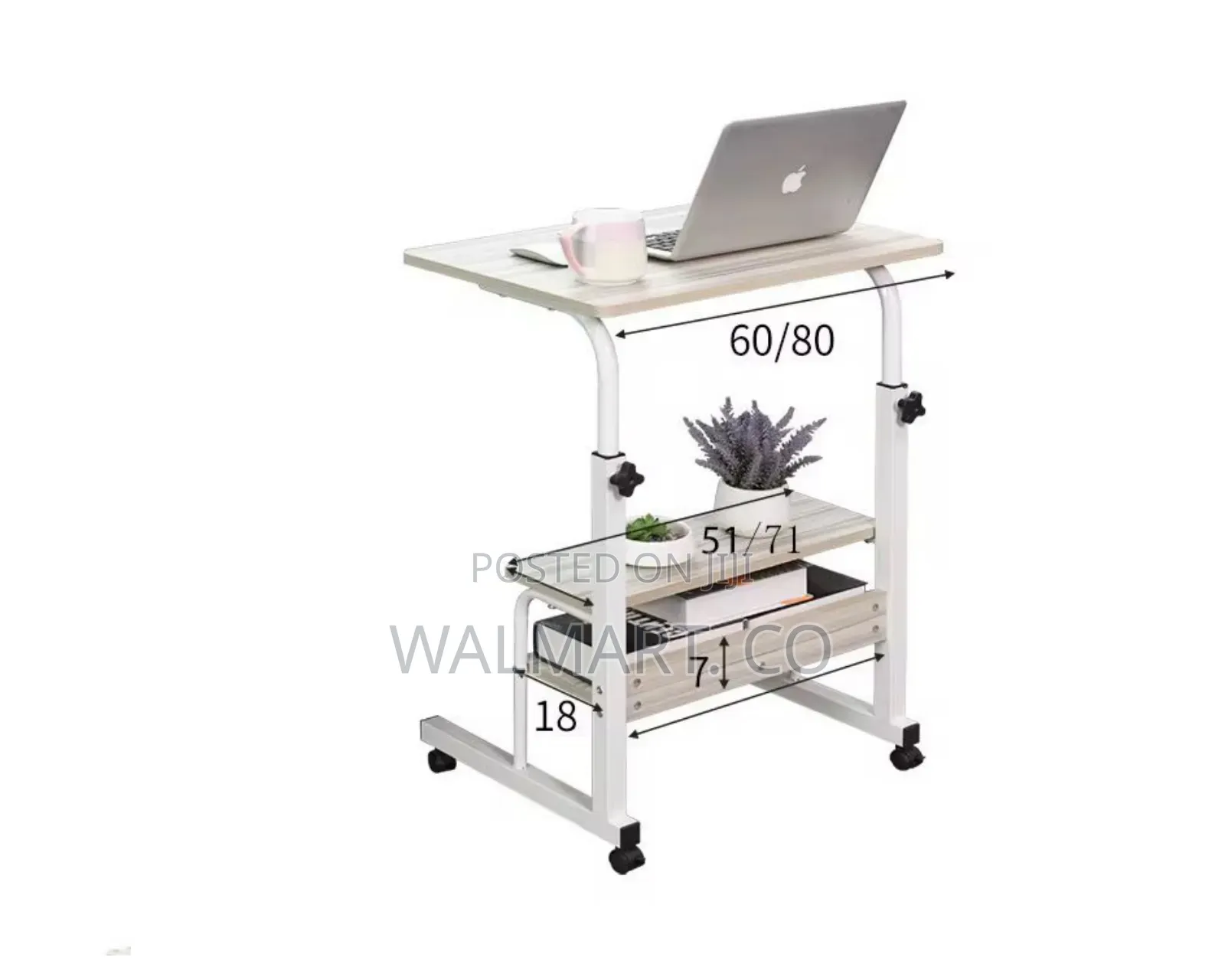 Adjustable Height Laptop Bedside Table