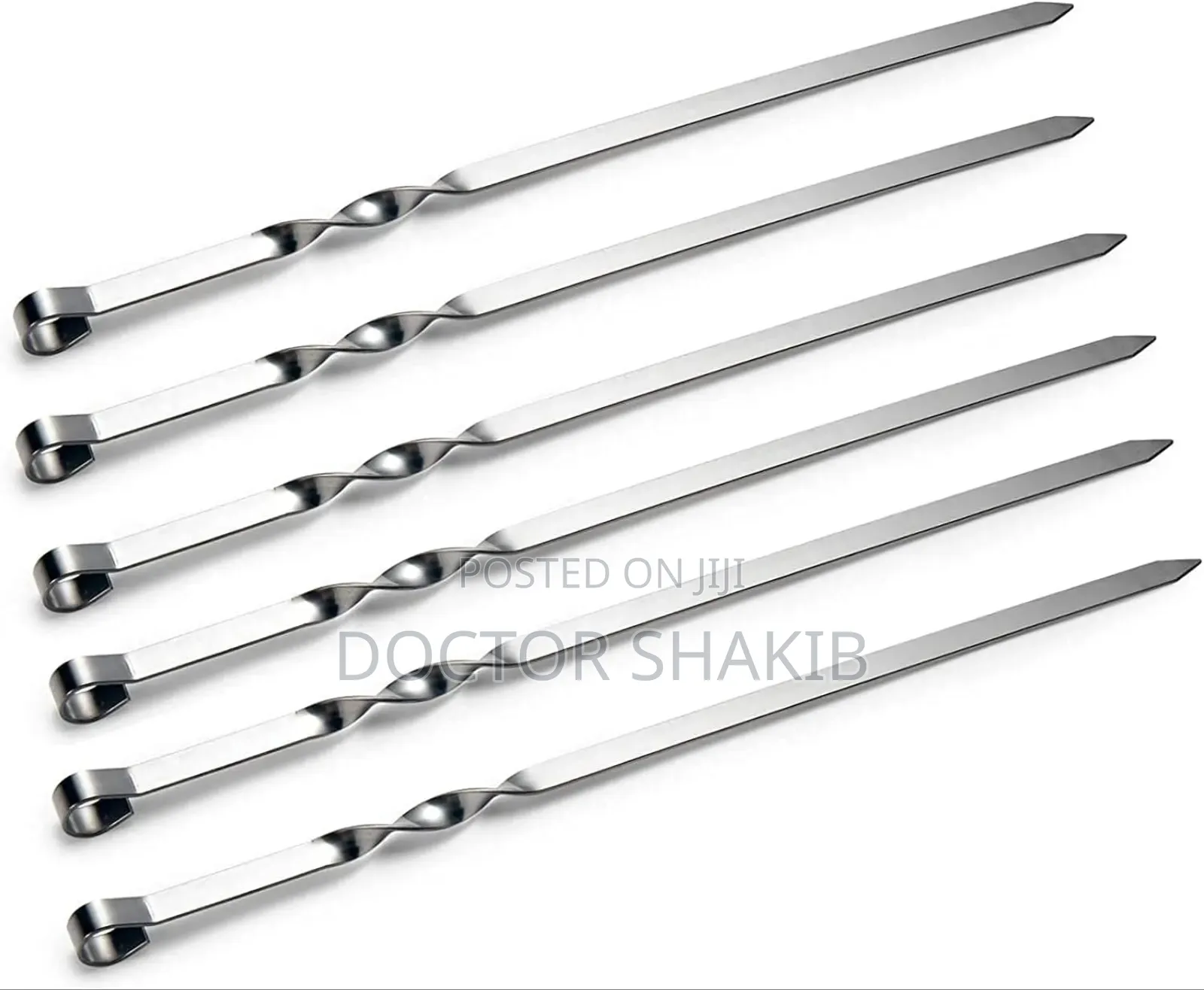 6pcs Stainless Steel BBQ Skewers