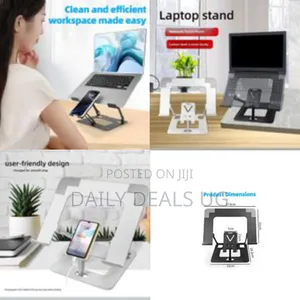 Ergonomic Dual Laptop Phone Stand – Fully Adjustable Foldable