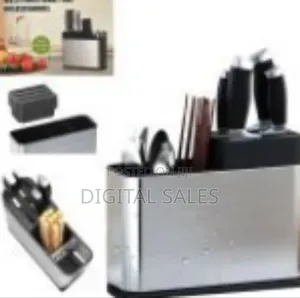 Kitchen Utensil Holder Block With Drainboard Cutlery Rust Proof Staine