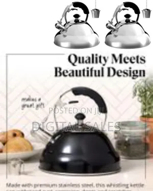 6 Litre Stove Top Whistling Kettle Stainless Steel Mirror Finish Fast