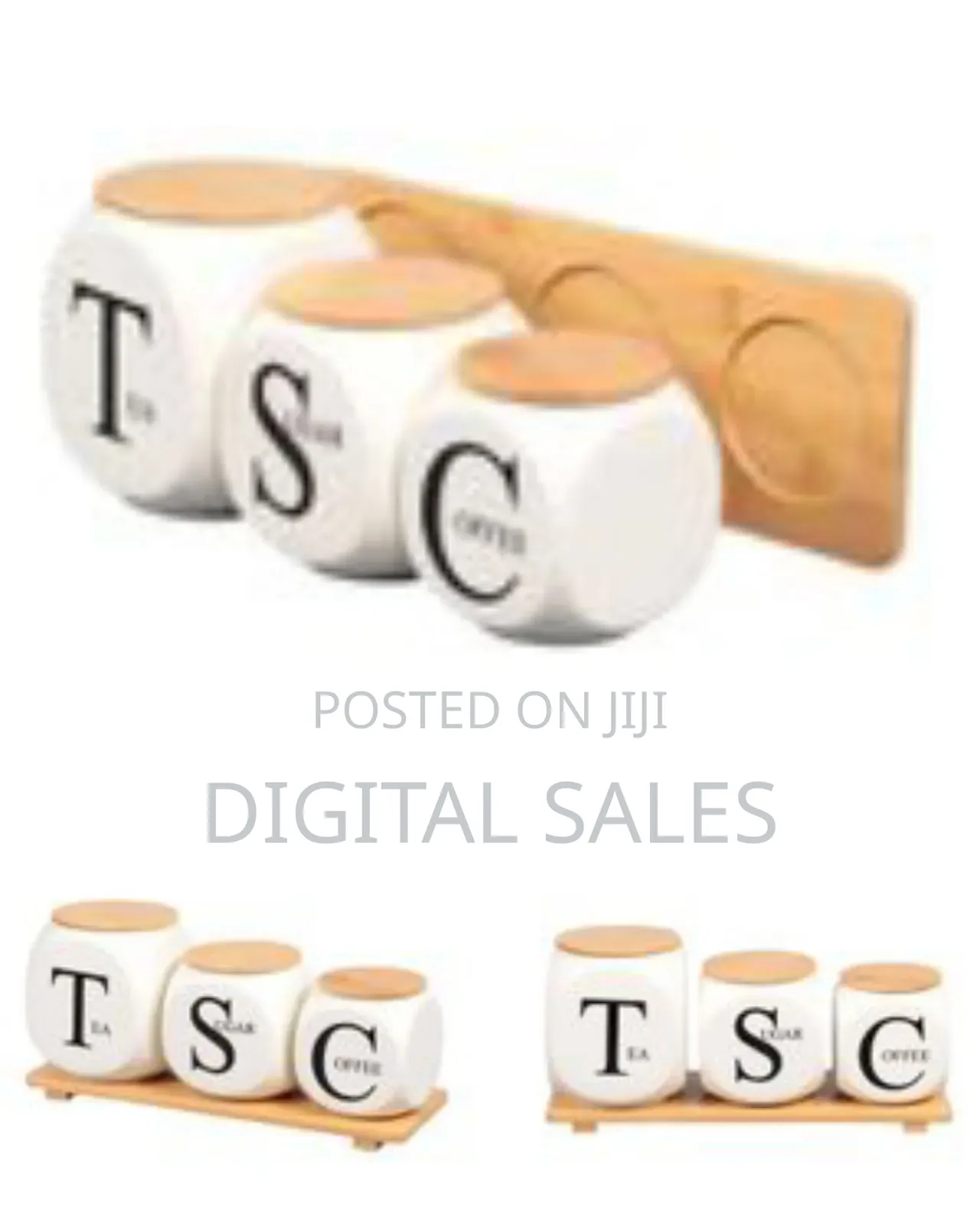 Modern Ceramic 3-Pack Airtight Jars Porcelain Canisters With Airtight