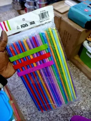 100pcs Colourful Flexible Drinking Straws