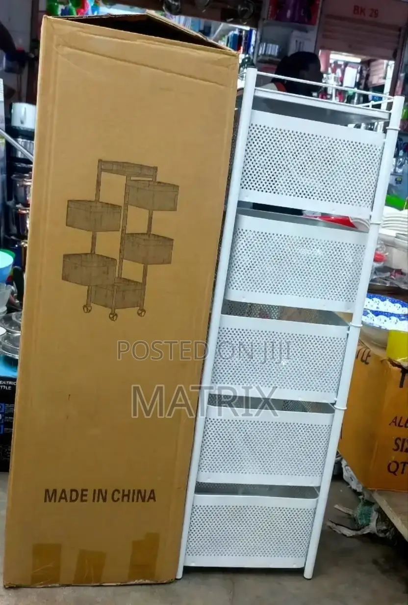 Multi-layer Rotating Square Kitchen Storage Rack.