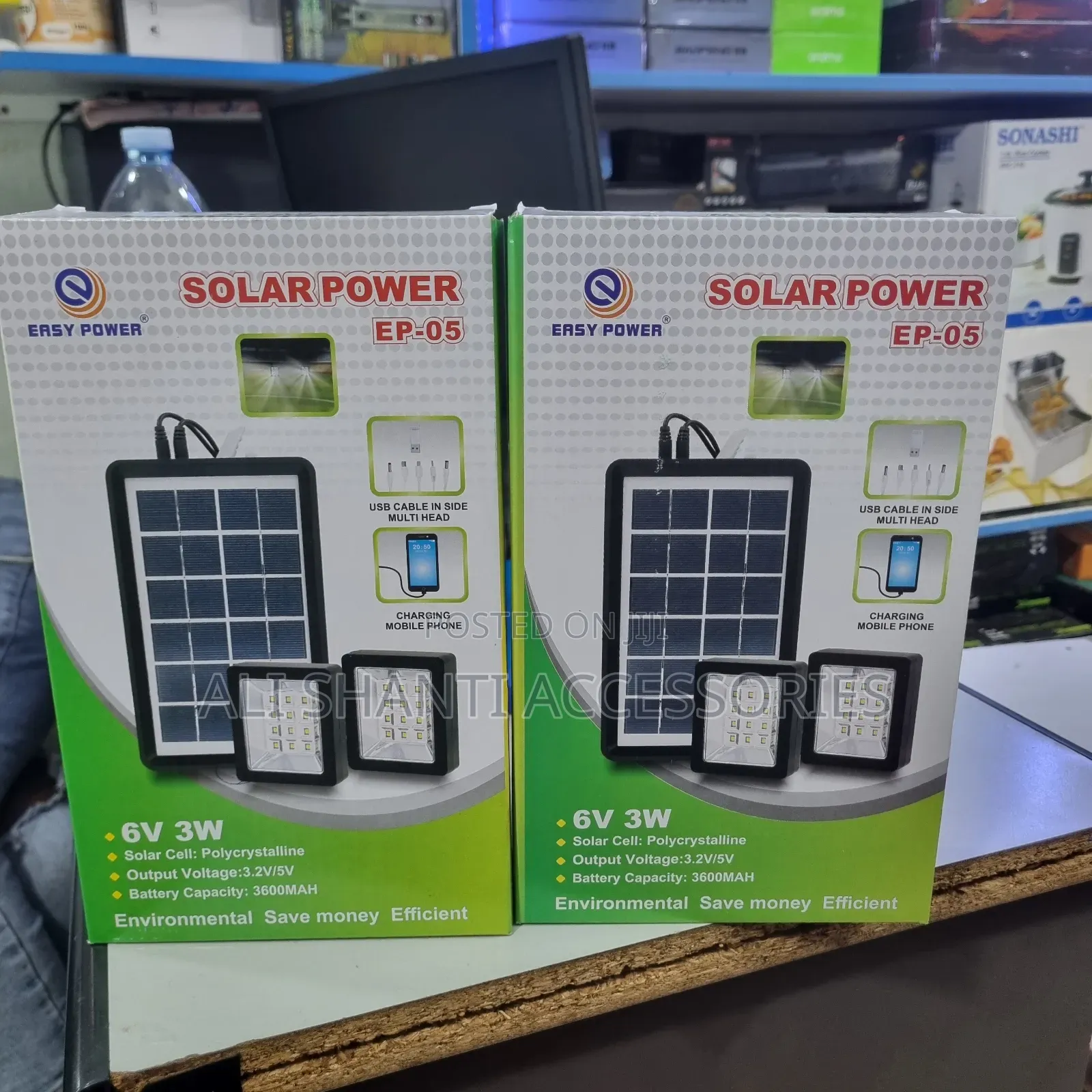 Solar Light With Multiple Charging Cables 6v 3w