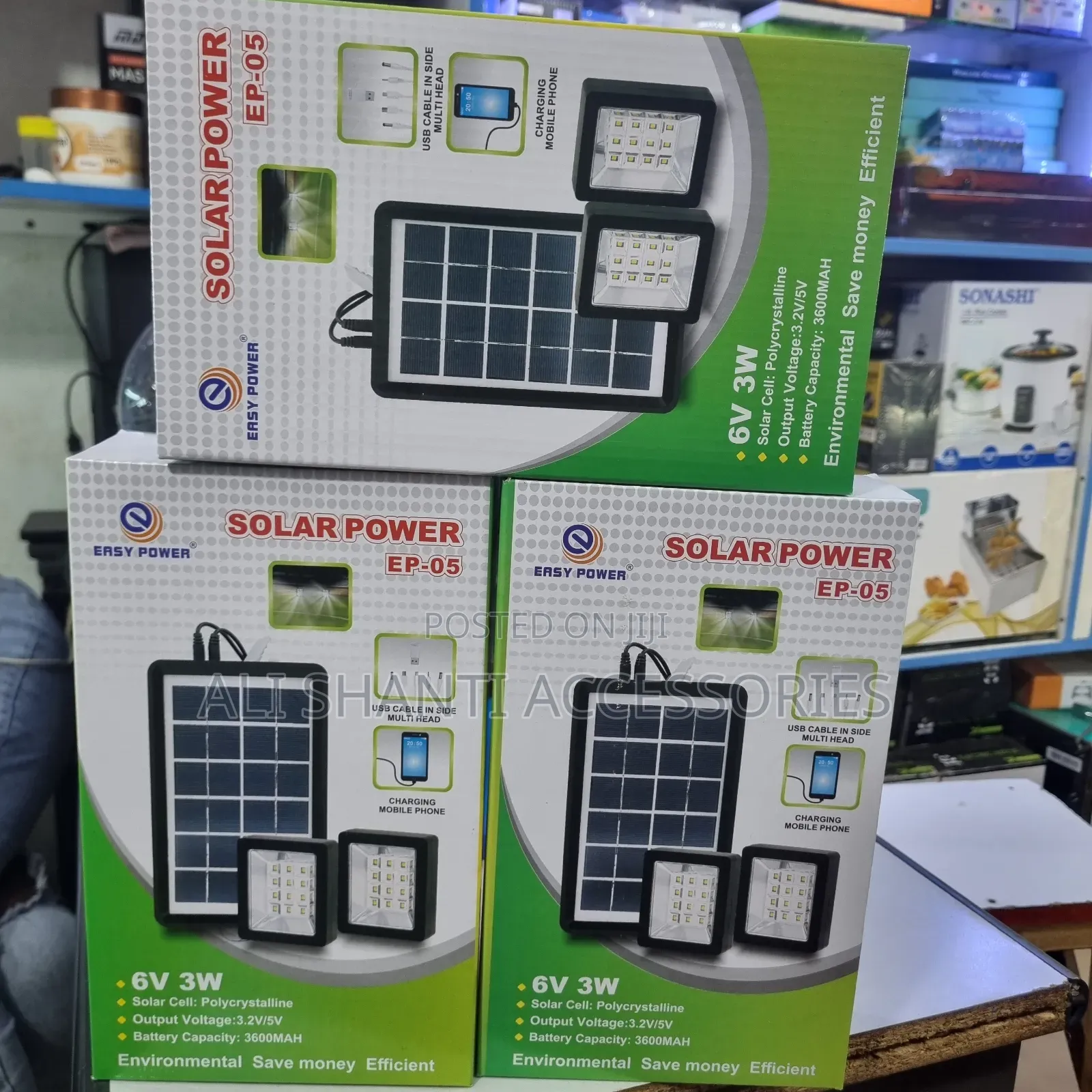 Solar Light With Multiple Charging Cables 6v 3w
