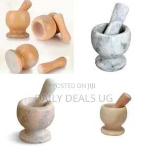 Marble Natural Stone Mortar and Pestle Unpolished Interior