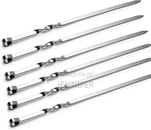 6pcs Stainless Steel BBQ Skewers