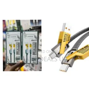 Cheetah Ca-1300 Metal Usb Fast Flat Wire Charging 2to2 Cable 4-in-1