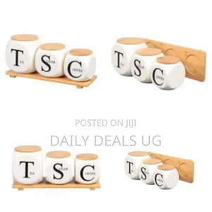 Modern Ceramic 3-Pack Airtight Jars Porcelain Canisters