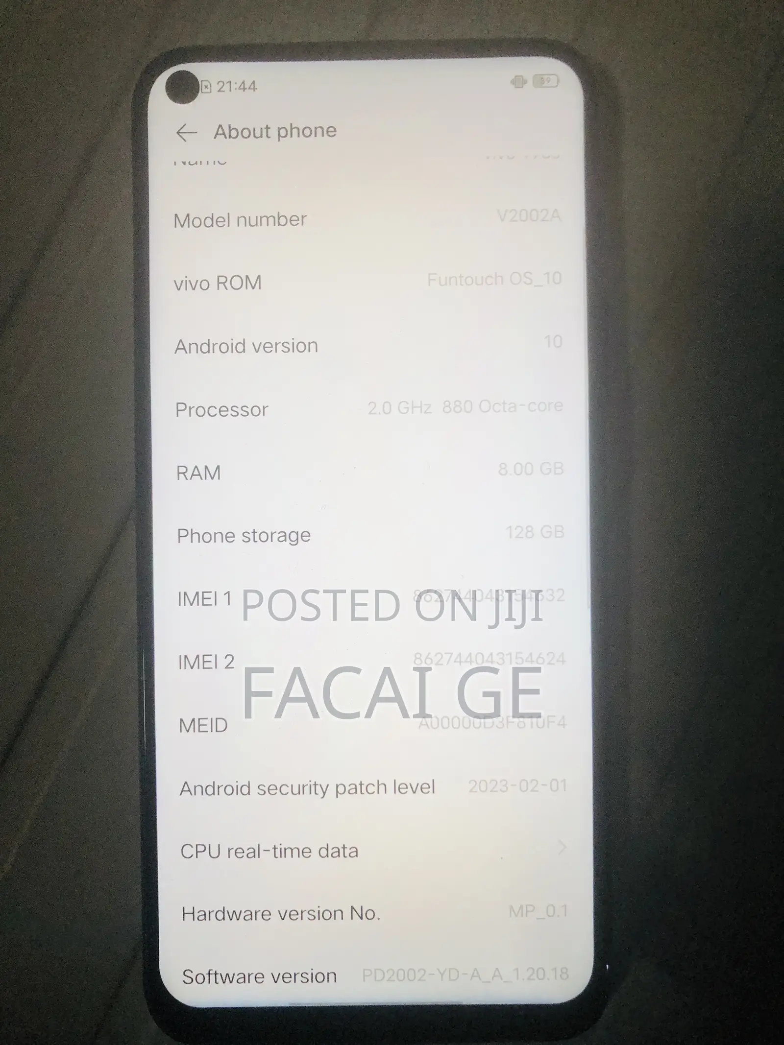 Vivo Y73s 128 GB Black