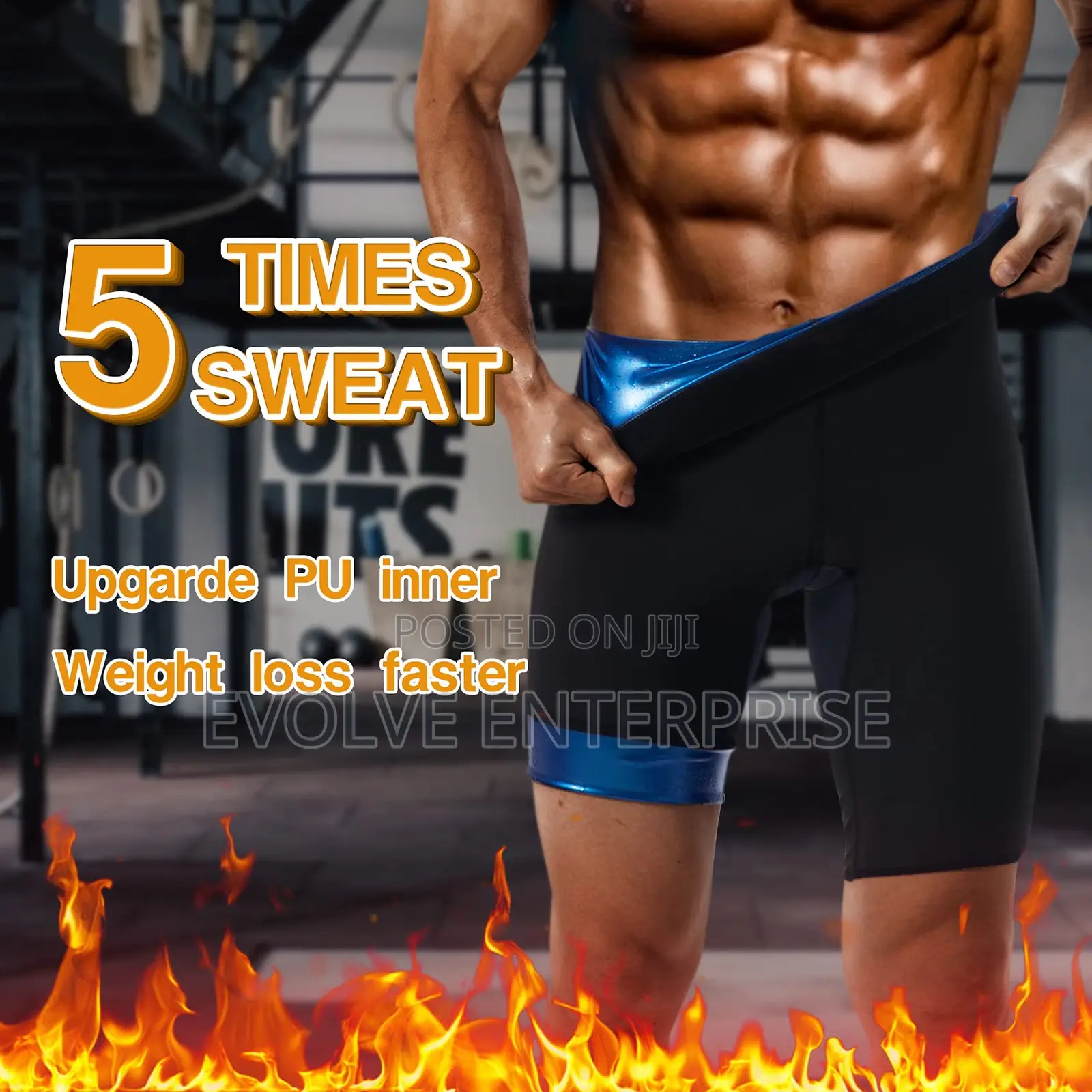 Men Sauna Pants Sweat Leggings Thermo Capris Slimming Tights