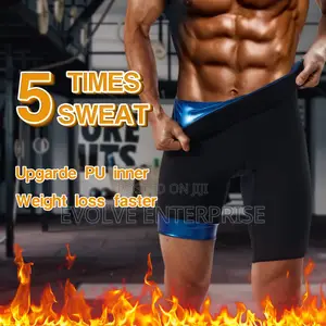 Men Sauna Pants Sweat Leggings Thermo Capris Slimming Tights