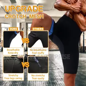 Men Sauna Pants Sweat Leggings Thermo Capris Slimming Tights